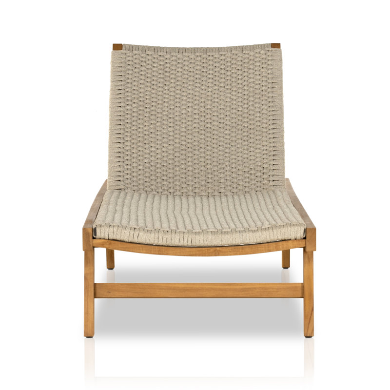 Delano Outdoor Teak Chaise Lounge, Natural Teak/Brown