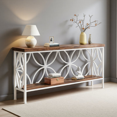 Stylish Coffee Table,Nordic Style Sofa Table,2-Tier Console Table