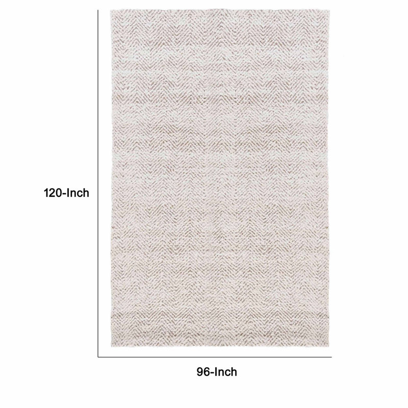Chevron Jute / Sisal Area Rug in Ivory, Rectangle 8' x 10'
