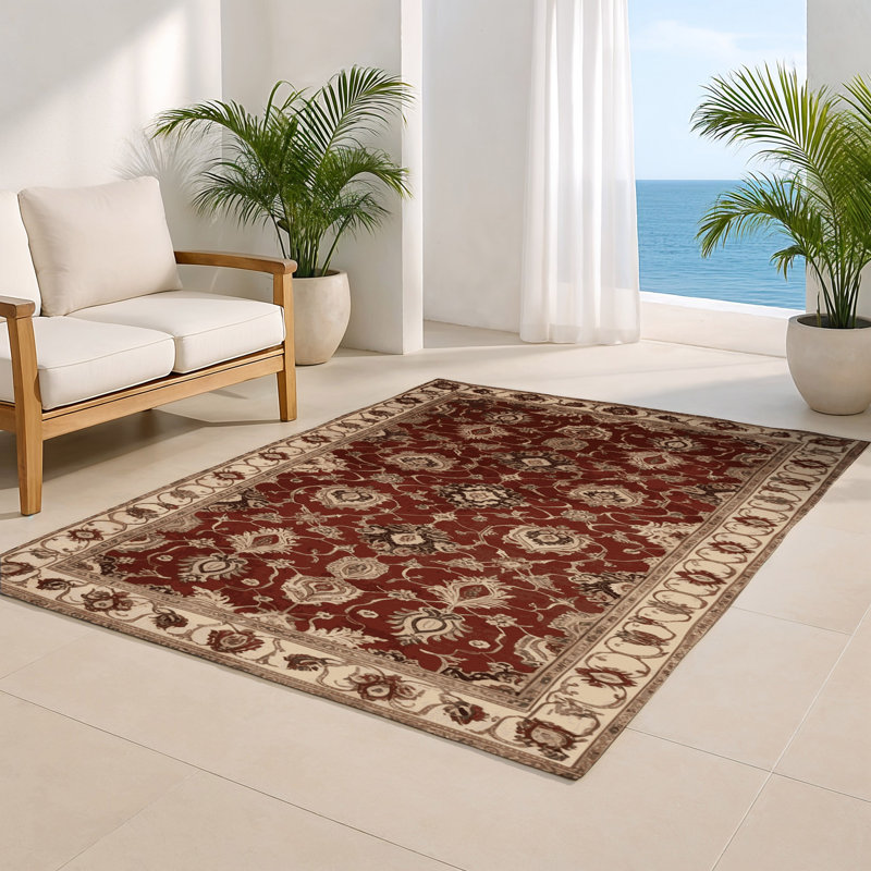 Tapis d'intérieur et d'extérieur brun français, Rectangle 5 pi x 7 pi