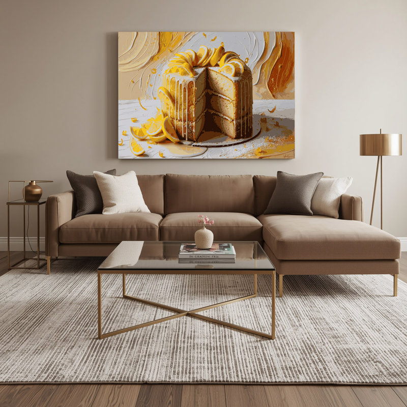 Art mural sur toile beige, Desserts, H 20 po x l 24 po