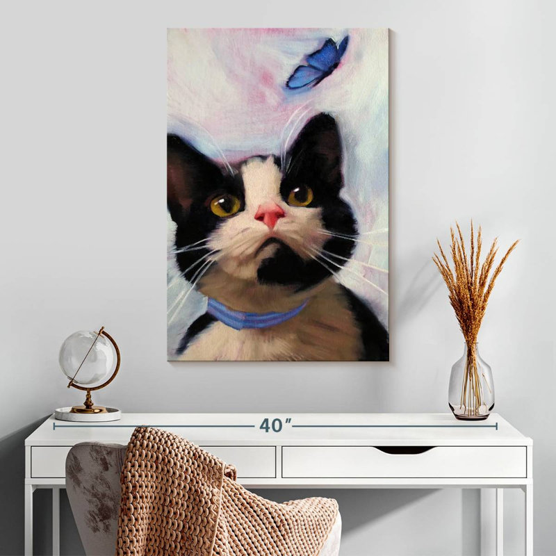 Brampt Cat And Butterfly, 30" H x 20" W