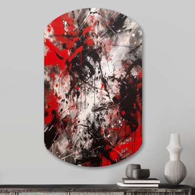 Abstract Graffiti - Marble Cylinder Metal Wall Decor, Modern Asymmetrical Metal Art Print