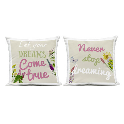 Charming Dream Inspirations Design by Kim Allen Outdoor Printed Pillow (Set of 2)