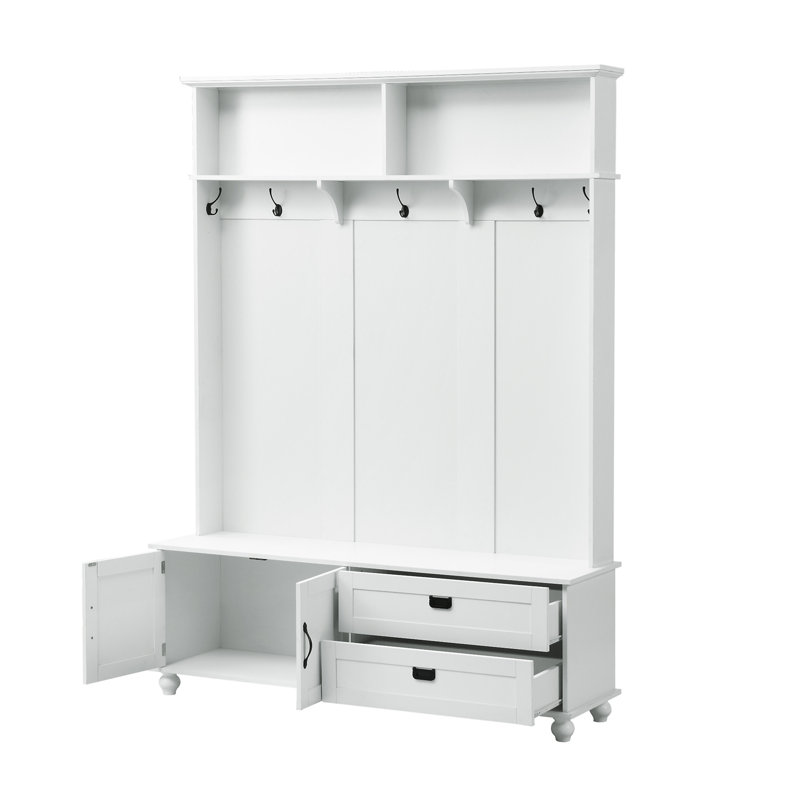 [Vidéo fournie] Arbre d'entrée de style moderne avec armoire de rangement et 2 grands tiroirs ON-TREND