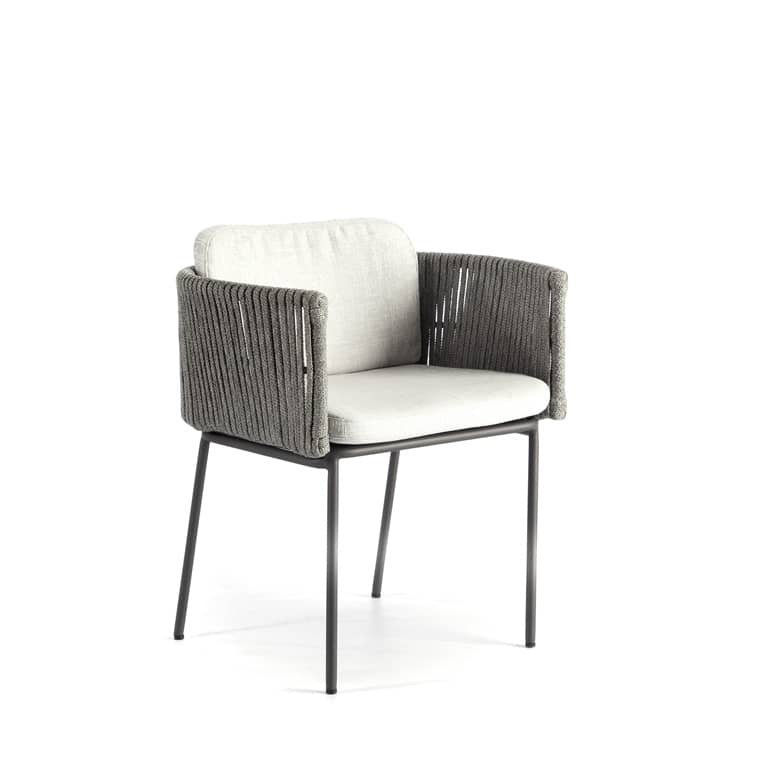 Boston Outdoor Dining Armchair, Canvas Black Sunbrella® Canvas