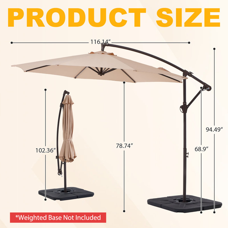 Parasol de patio 10 pi, Beige
