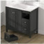 Meuble-lavabo moderne avec lavabo 35,5 po, armoire de rangement moderne avec portes à fermeture douce et 3 tiroirs, noir Munich