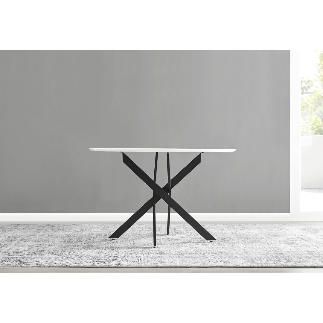 Tierra White Gloss Nest Legged Dining Table East Urban Home Base