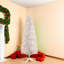 Arbre de Noël blanc facile à ranger, structure en métal avec style hivernal, utilisation familiale intérieure