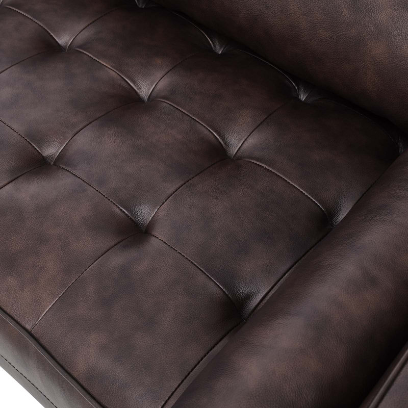 Valour Leather Sofa, Brown Genuine Leather