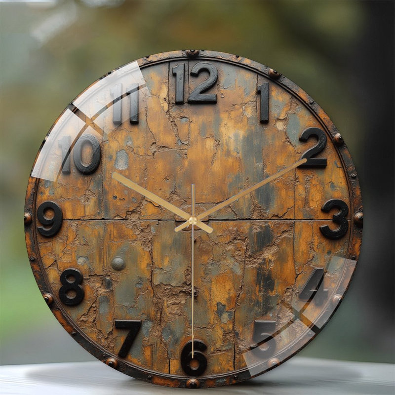 Horloge murale rustique, horloge murale 12 po
