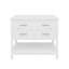Meuble-lavabo 36 po avec lavabo en céramique, meuble-lavabo avec plateau basculant et 2 tiroirs pleine extension, poignées argentées et glissières à fermeture en douceur, 1 tablette ouverte en bas, blanc-1201233184