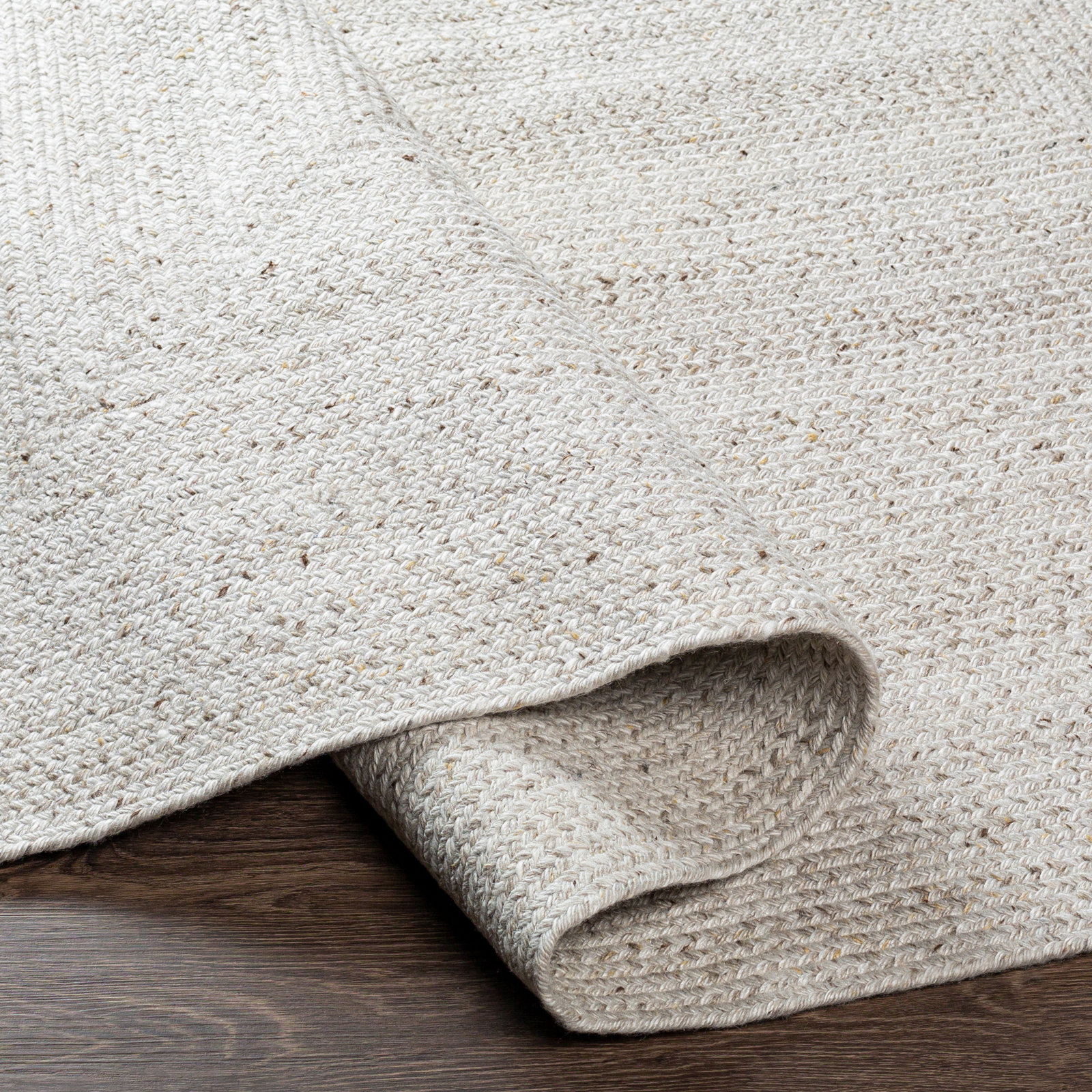 Hinton Cream Hand-Woven Outdoor Rug, Oval 6' x 9'