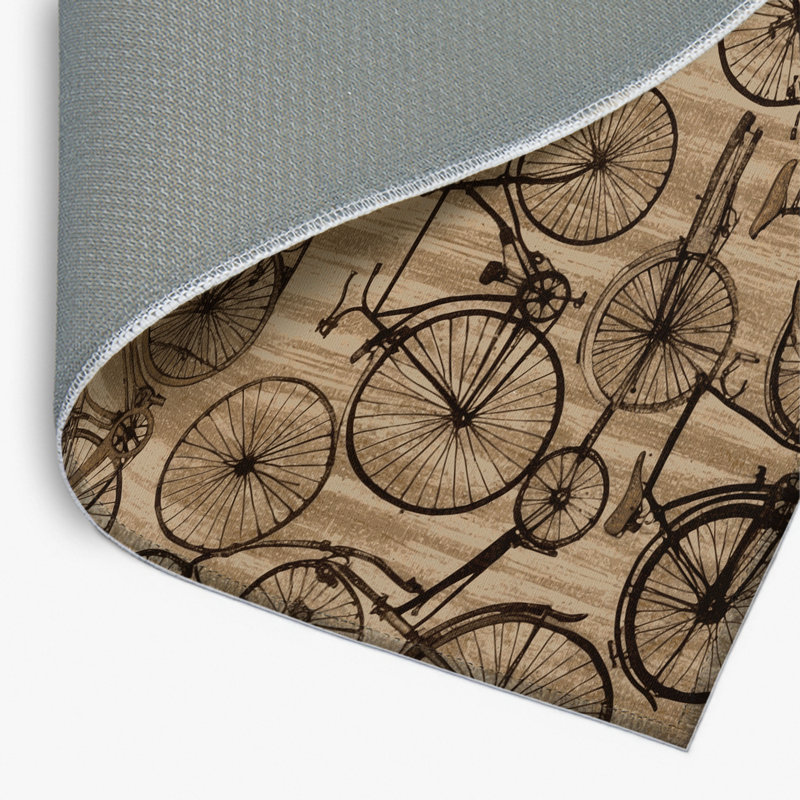 Transportation Beige Indoor and Outdoor Area Rug, Rectangle 4' x 6'