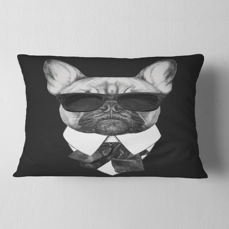 Coussin lombaire à style bouledogue french animal