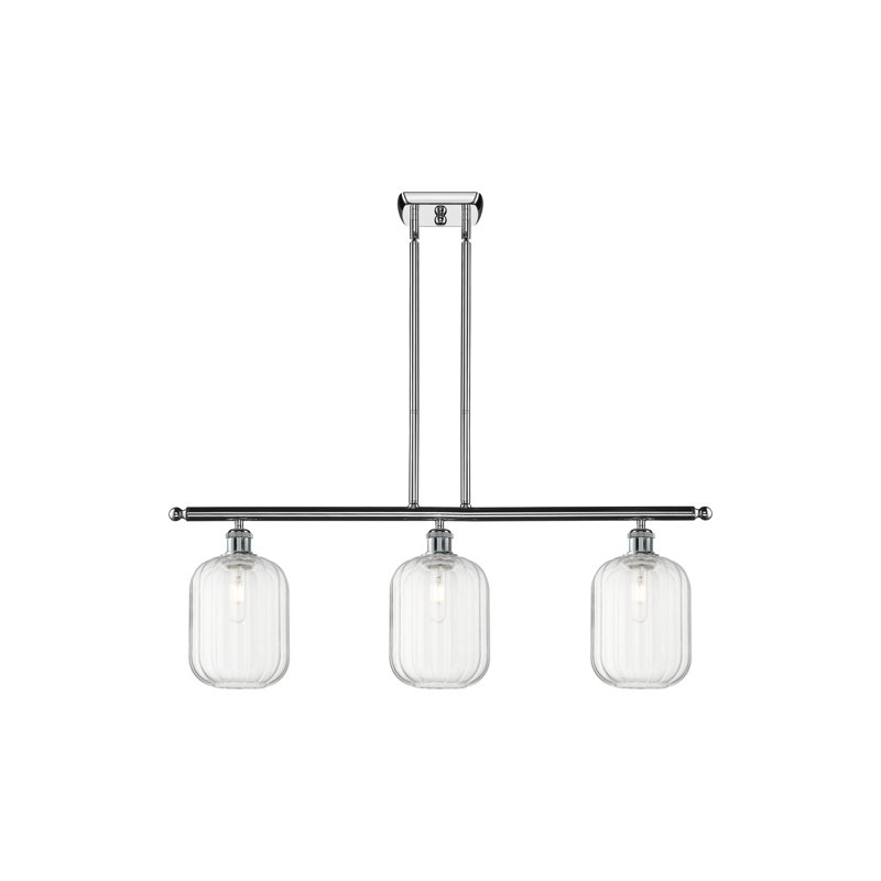 Ballston - Draves - Luminaire suspendu pour pot à 3 lumières, Clair, Chrome poli