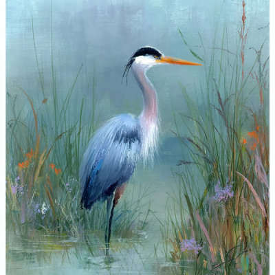 Morning Calm Heron - Wrapped Canvas Wall Art