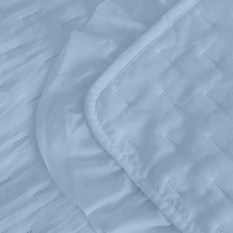 Ensemble de courtepointe réversible en microfibre 3 pièces , Très grand, Bleu clair