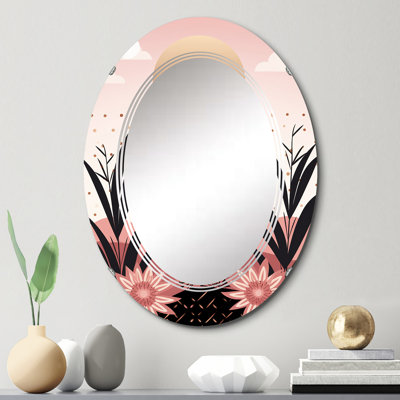 Bougain - Miroir mural moderne ovale
