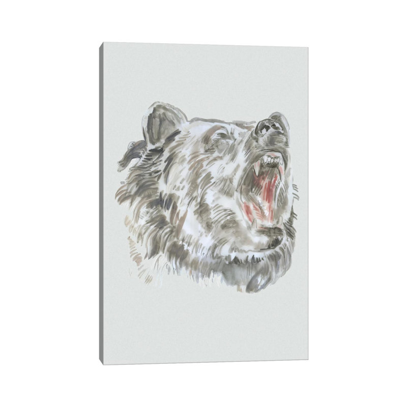 Bear Roaring II by Fanitsa Petrou - Wrapped Canvas Print, 20.32 cm H x 30.48 cm W
