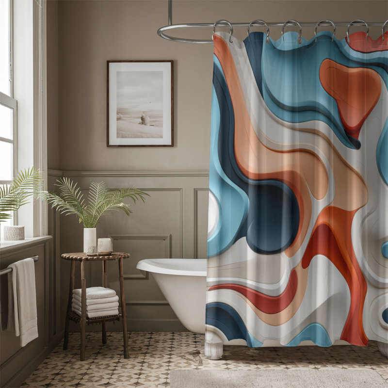 Mixed Media - Rideau de douche Premium, H 74 po x l 71 po