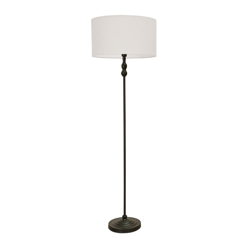 Reselva 151cm Traditional Floor Lamp, White, Black
