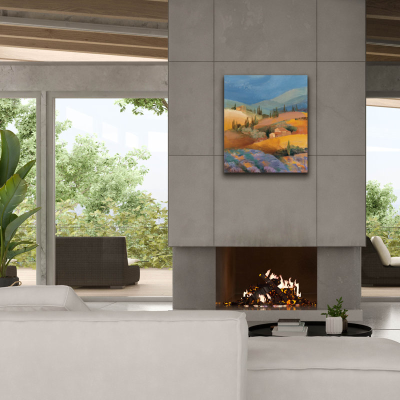 «Tuscan Fields 1» par Albena Hristova, art mural sur toile, H 30 po x l 26 po