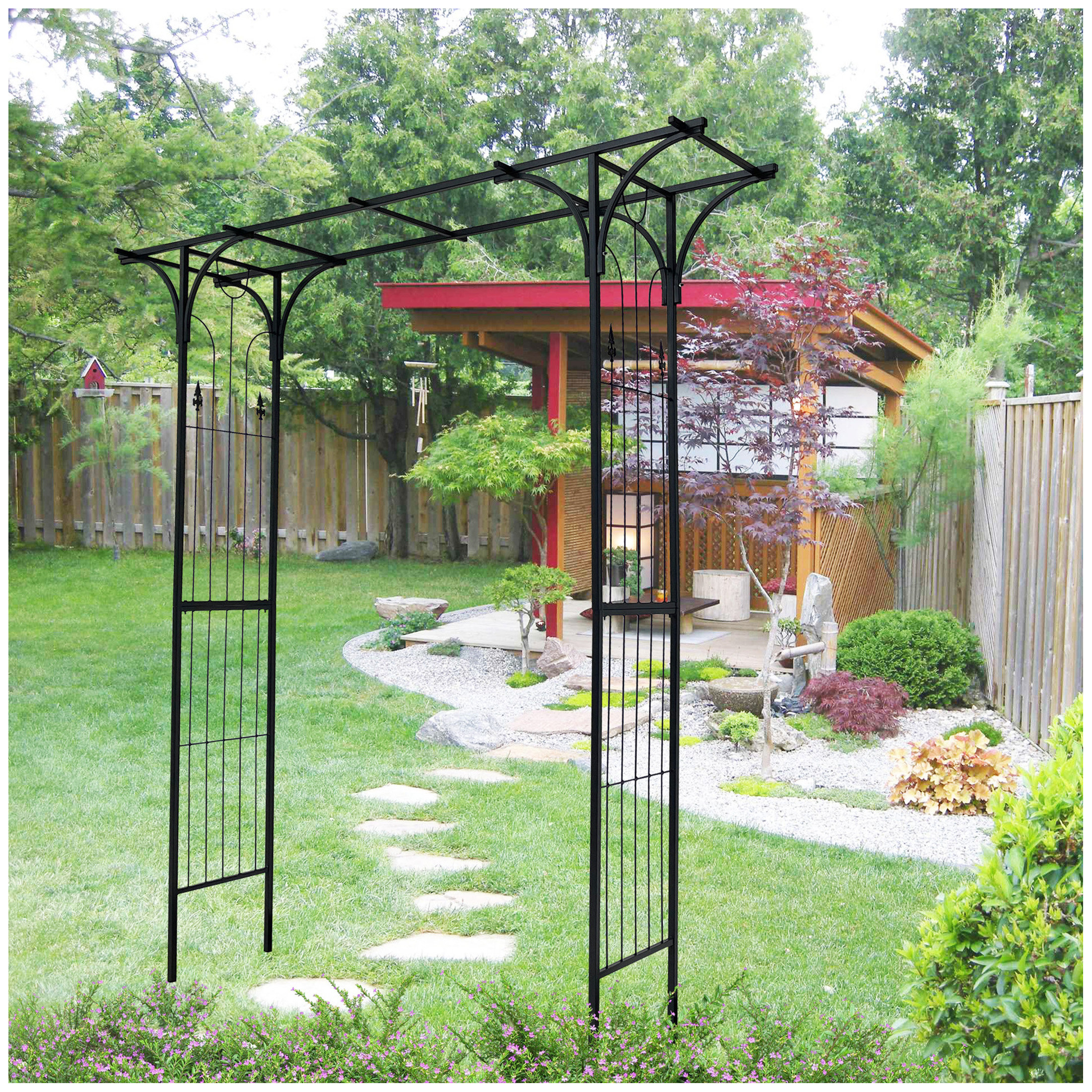 Astoria Grand Metal Garden Arch Garden Arbour Trellis Climbing Plants ...