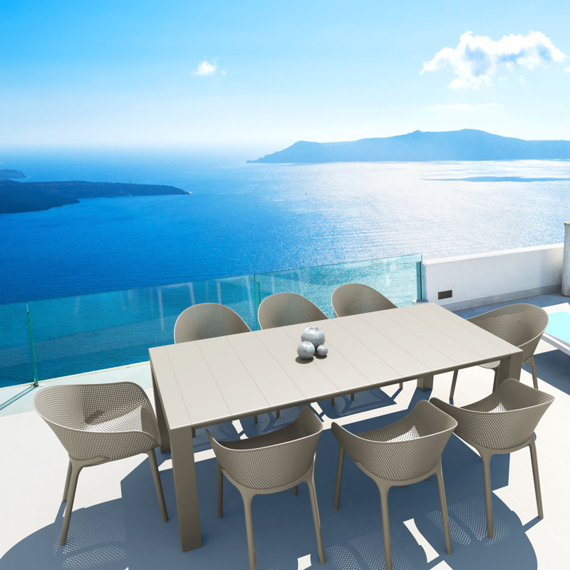 Spector Extendable Dining Table, Taupe, 39" W x 102" L x 29.5" H
