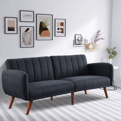 Argene 76" Upholstered Tight Back Convertible Sofa