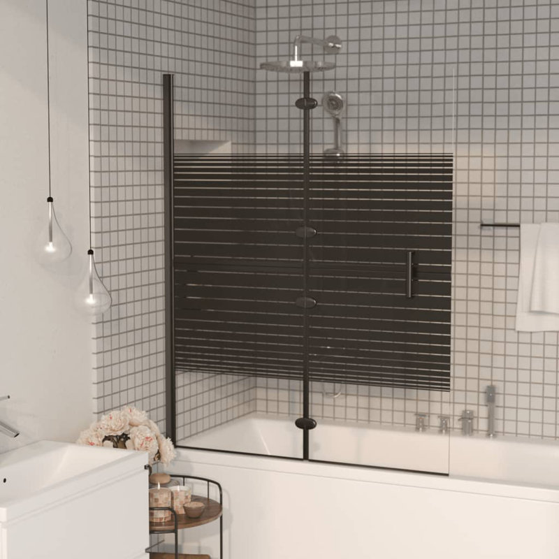Apollinaire 800mm W x 1400mm H Folding / Bi-Fold Semi-Frameless Tub Door with Clear Glass, 140cm H x 120cm W x 0.4cm D