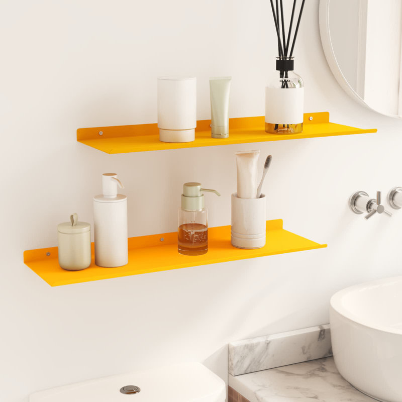 Steel Floating Shelf, Mustard Yellow