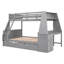 Lit superposé simple au-dessus d'un lit double avec lit gigogne et bureau, rangement - Lit gigogne gris Accessibilité-1763943181