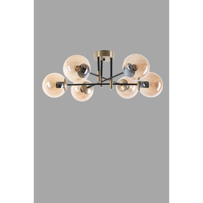 Witsham 6 - Light Sputnik Chandelier, Copper, Copper