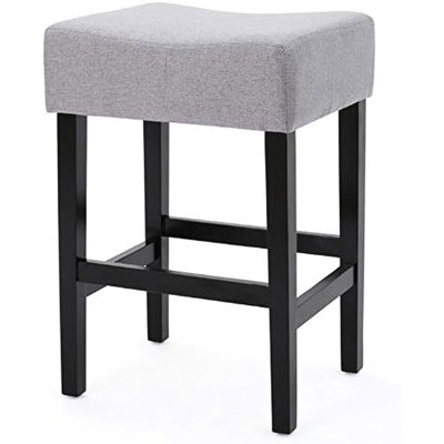 Paire de tabourets de comptoir sans dossier Kd, gris. Revêtement de siège moelleux, structure en bois stable. Améliore l'intérieur de la maison. Aspect doux de P 15 po x l 18,13 po x H 25,75 po