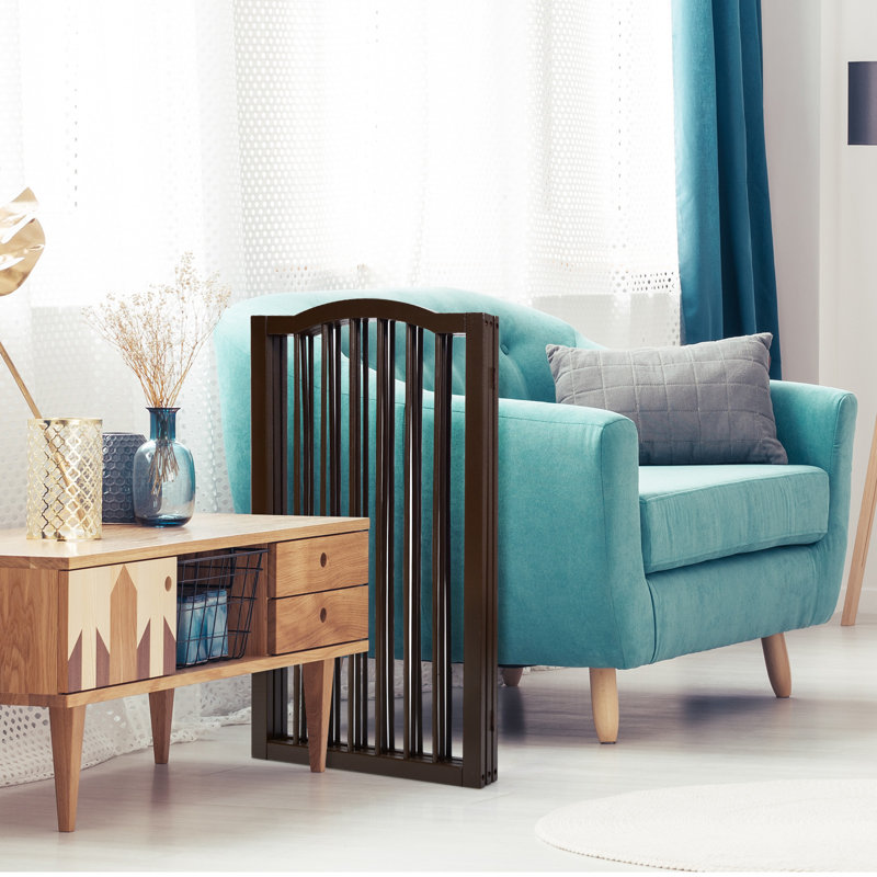 Coley Wood Free Standing Pet Gate With Door