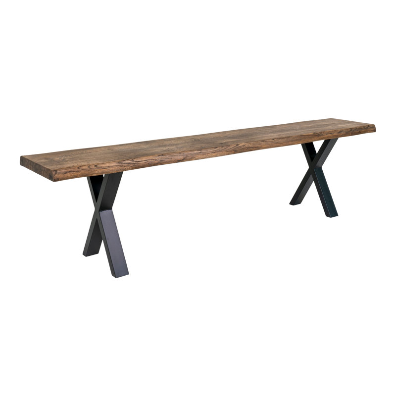 Boutte Upholstered Bench, Dark Wood