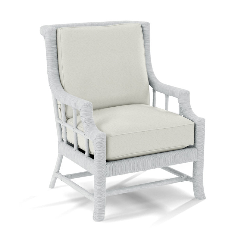 Fauteuil Lafayette, Blanc givré, Bleu sarcelle géométrique 0425-53