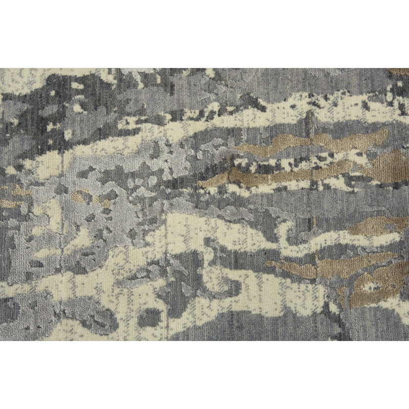 Tapis beige/brun/gris en laine Brumfield, Rectangle 9 pi x 12 pi