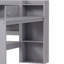 Structure de lit de jour double avec fonction de rangement 3 armoires et 2 tiroirs, structure en bois Matériau de structure de lit en L avec bureau d'étude et bibliothèque intégrée, cadre de lit multifonctionnel pour chambre d'amis, gris