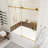 56-60.In W X 60.In H Frameless Shower Door Single Sliding,1/4 Inch Thick Clear Tempered Glass, Explosion Proof Film, Stainless Steel Handle,Brushed Gold-116835824
