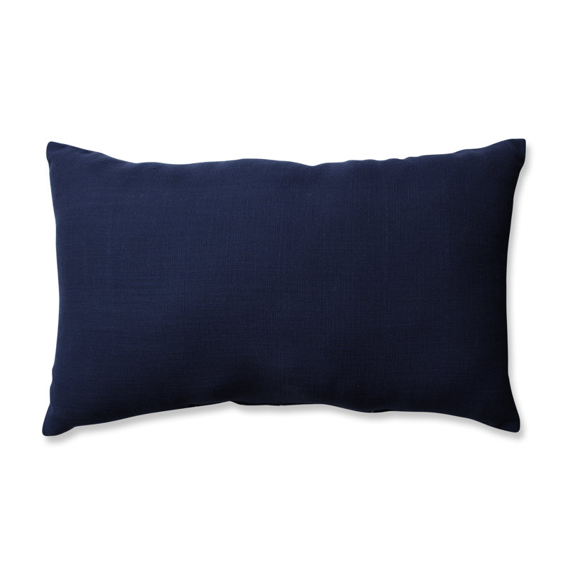 Embroidered Cotton Reversible Throw Pillow, Navy/White