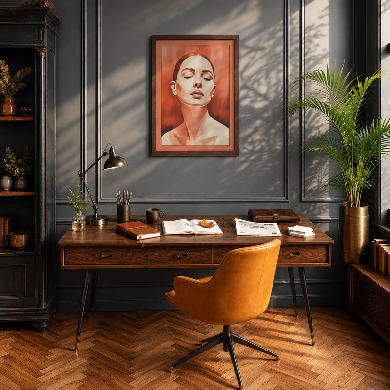 Serene Repose Modern - Print, Walnut, A3 - 42.0 x 29.7 cm