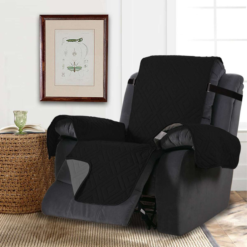Housse de protection pour canapé inclinable en microfibre Diamond, Noir