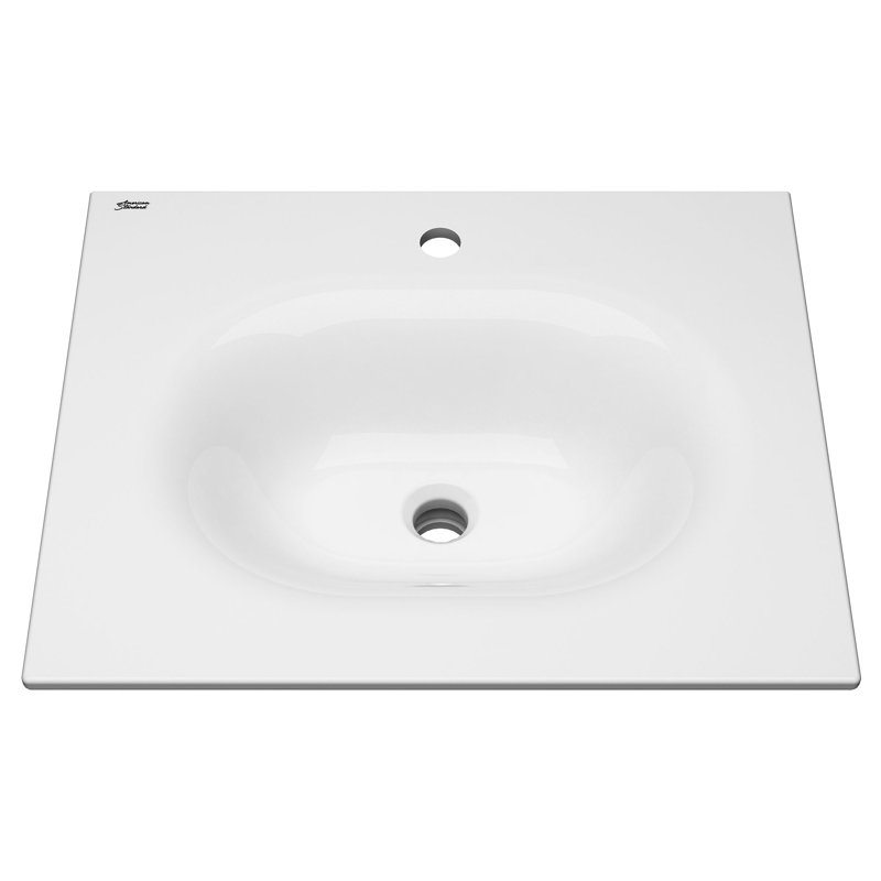 Studio S 24'' White Ceramic Rectangular Bathroom Sink