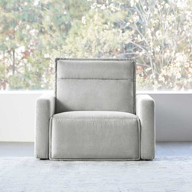 Fauteuil inclinable électrique surdimensionné sans mur Majida, Gris clair de lune