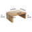 Elainea 36 Inch Coffee Table, Handcrafted Natural Acacia Wood, Rectangular Curved Waterfall Top
