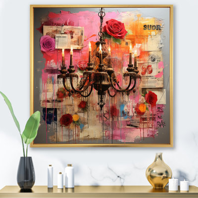 Lustre Pop Art en rose I - lustre mural