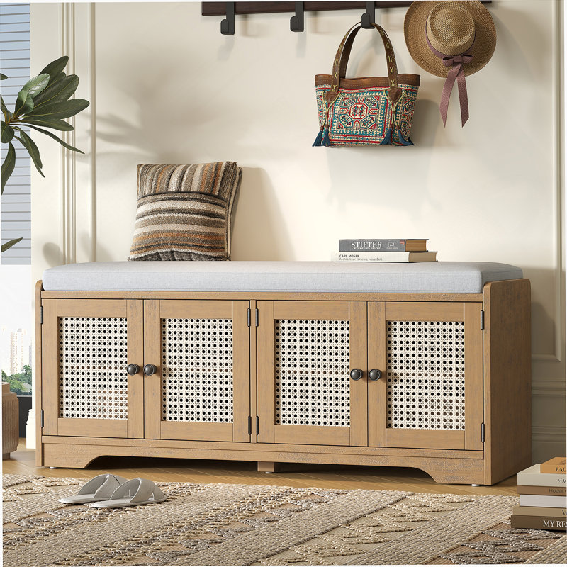 Banc de rangement Rustic, Beige/Brown